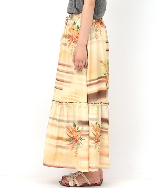 チチカカ（チチカカ）の「ボタニカルペイントスカート（スカート・レディース・ブラウン/カラフル・FREE）」の10枚目の写真