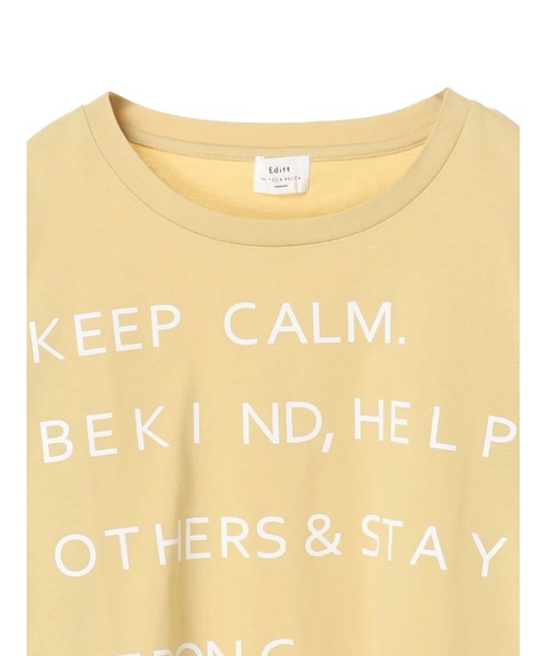 Editt by YECCA VECCA（エディットバイイェッカヴェッカ）の「オーバードロップロゴTee　＊（Tシャツ/カットソー・レディース・オフホワイト/チャコールグレー/イエロー・FREE）」の20枚目の写真