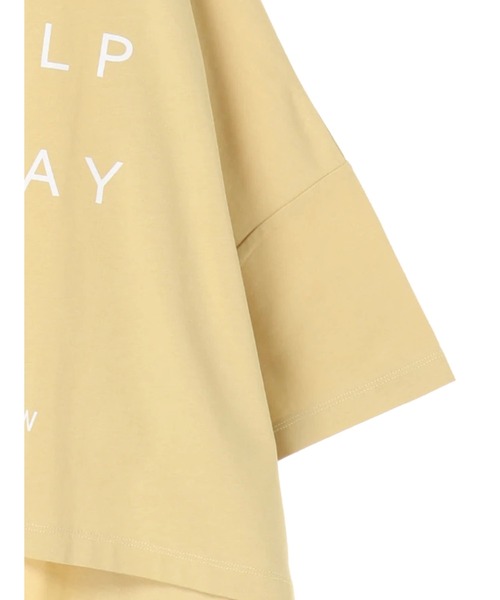 Editt by YECCA VECCA（エディットバイイェッカヴェッカ）の「オーバードロップロゴTee　＊（Tシャツ/カットソー・レディース・オフホワイト/チャコールグレー/イエロー・FREE）」の21枚目の写真