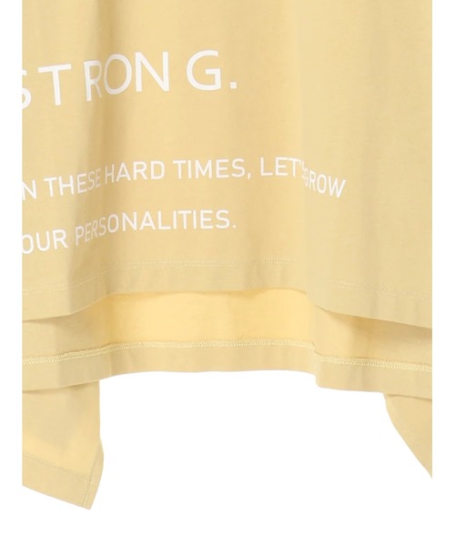 Editt by YECCA VECCA（エディットバイイェッカヴェッカ）の「オーバードロップロゴTee　＊（Tシャツ/カットソー・レディース・オフホワイト/チャコールグレー/イエロー・FREE）」の22枚目の写真