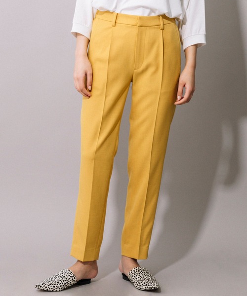 Munich(ミューニック)の「シック&シンツイル ストレッチダブルクロス テーパードパンツ(セットアップ可)(スラックス・レディース・ブラック/ベージュ/グレイッシュベージュ/カーキ/イエロー・XS/S/M)」の6枚目の写真