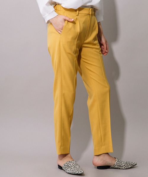 Munich(ミューニック)の「シック&シンツイル ストレッチダブルクロス テーパードパンツ(セットアップ可)(スラックス・レディース・ブラック/ベージュ/グレイッシュベージュ/カーキ/イエロー・XS/S/M)」の18枚目の写真