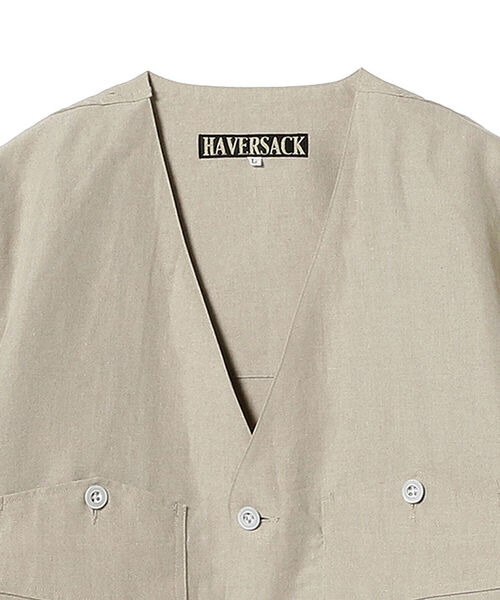 HAVERSACK（ハバーザック）の「HAVERSACK / ハイカウント リネン ノーカラージャケット＜MEN＞☆（その他アウター・メンズ・ブラウン系その他・MEDIUM/LARGE）」の2枚目の写真