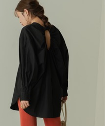 バックオープンシャーリングシャツ(バンドカラー)