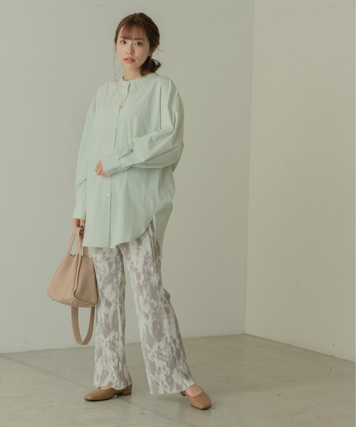 ANGIE(アンジー)の「バックオープンシャーリングシャツ(バンドカラー)(シャツ/ブラウス・レディース・ホワイト/ブラック/ベージュ/パープル/ミント・FREE)」の19枚目の写真