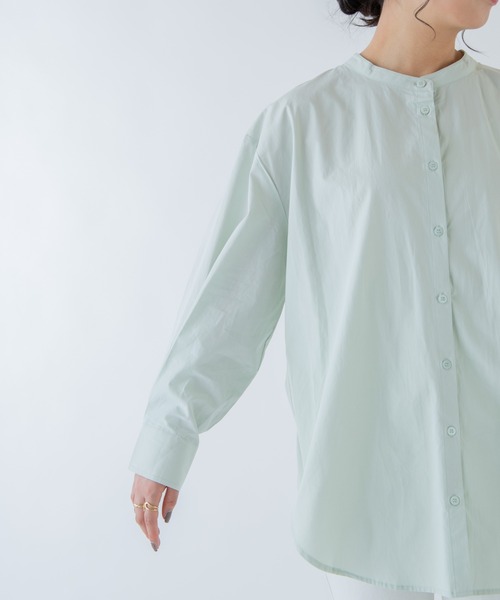 ANGIE(アンジー)の「バックオープンシャーリングシャツ(バンドカラー)(シャツ/ブラウス・レディース・ホワイト/ブラック/ベージュ/パープル/ミント・FREE)」の16枚目の写真