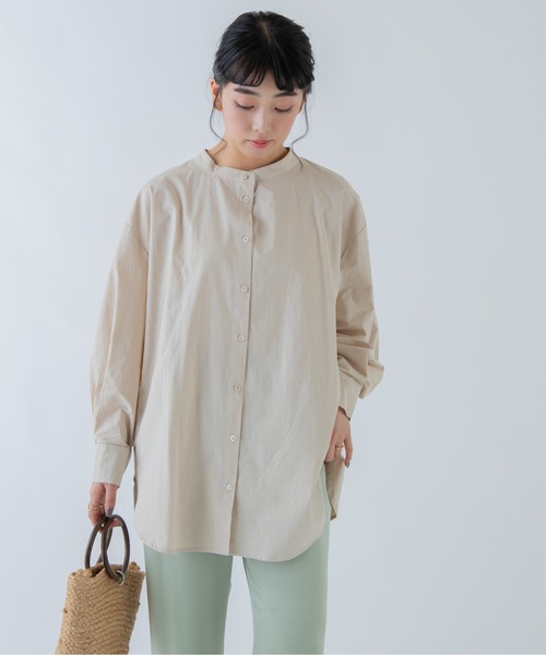 ANGIE(アンジー)の「バックオープンシャーリングシャツ(バンドカラー)(シャツ/ブラウス・レディース・ホワイト/ブラック/ベージュ/パープル/ミント・FREE)」の15枚目の写真
