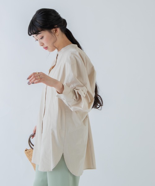 ANGIE(アンジー)の「バックオープンシャーリングシャツ(バンドカラー)(シャツ/ブラウス・レディース・ホワイト/ブラック/ベージュ/パープル/ミント・FREE)」の18枚目の写真
