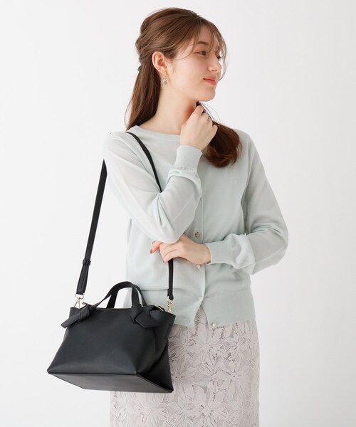 index(インデックス)の「◆リボンモチーフボストンバッグ(ボストンバッグ・レディース・ブラック/オフホワイト/ライトグリーン・00)」の14枚目の写真