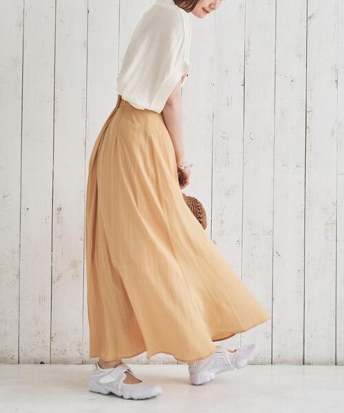 coen by SIZU（コーエンバイシズ）の「coen by SIZU サテンフレアスカート（スカート・レディース・オフホワイト/ベージュ・MEDIUM/SMALL）」の21枚目の写真