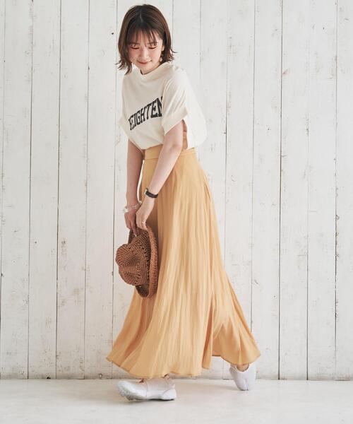 coen by SIZU（コーエンバイシズ）の「coen by SIZU サテンフレアスカート（スカート・レディース・オフホワイト/ベージュ・SMALL/MEDIUM）」の19枚目の写真