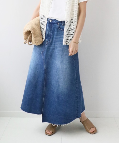 JOURNAL STANDARD relume（ジャーナルスタンダード　レリューム）の「リメイク風デニムスカート◆（デニムスカート・レディース・ネイビー/ブルー・40/38/36）」の2枚目の写真