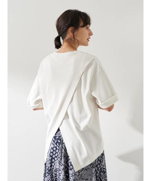 earth music&ecology(アースミュージックアンドエコロジー)の「スムースバックスリットTシャツ *(Tシャツ/カットソー・レディース・ピンク/チャコールグレー/ブラック/ミント/グレイッシュベージュ/オフホワイト・FREE)」の7枚目の写真