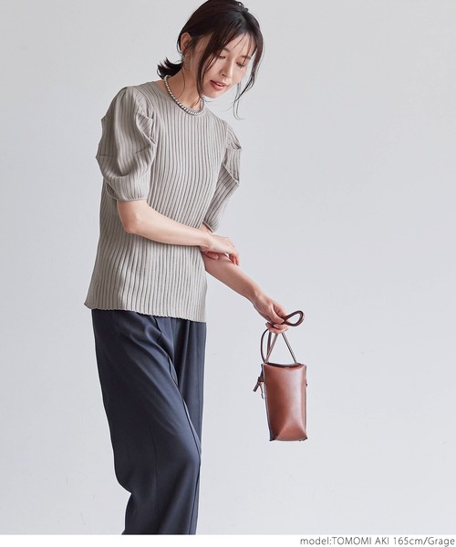 coca(coca)(コカ)の「ぽわん袖サマーニットトップス(ニット/セーター・レディース・ブラック/グレー系その他・ONE SIZE)」の3枚目の写真