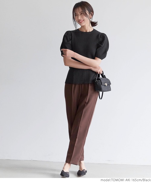coca(coca)(コカ)の「ぽわん袖サマーニットトップス(ニット/セーター・レディース・ブラック/グレー系その他・ONE SIZE)」の15枚目の写真