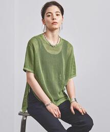 UNITED ARROWS | □UWMSC C/P MESH ショートスリーブ ニット(ニット/セーター)