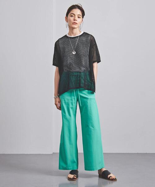 UNITED ARROWS（ユナイテッドアローズ）の「□UWMSC C/P MESH ショートスリーブ ニット◆（ニット/セーター・レディース・ホワイト/ブラック/ケリー・FREE）」の10枚目の写真