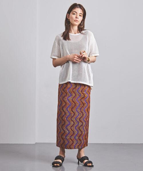 UNITED ARROWS（ユナイテッドアローズ）の「□UWMSC C/P MESH ショートスリーブ ニット◆（ニット/セーター・レディース・ホワイト/ブラック/ケリー・FREE）」の11枚目の写真