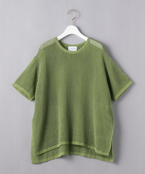 UNITED ARROWS（ユナイテッドアローズ）の「□UWMSC C/P MESH ショートスリーブ ニット◆（ニット/セーター・レディース・ホワイト/ブラック/ケリー・FREE）」の20枚目の写真
