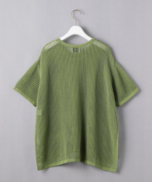 UNITED ARROWS（ユナイテッドアローズ）の「□UWMSC C/P MESH ショートスリーブ ニット◆（ニット/セーター・レディース・ホワイト/ブラック/ケリー・FREE）」の21枚目の写真