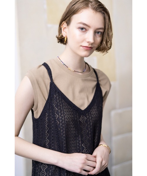 コットンフレンチスリーブトップス