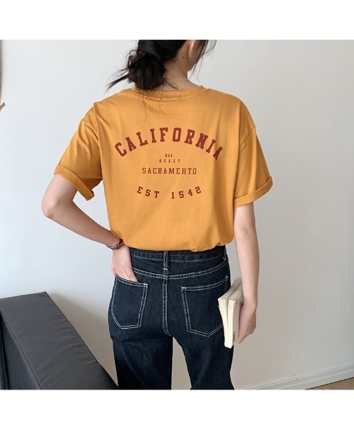 MAISON BREEZE（メゾンブリーズ）の「【MAISON BREEZE】THE WEST プリントロゴTシャツ（Tシャツ/カットソー・レディース・ホワイト/イエロー・FREE）」の4枚目の写真