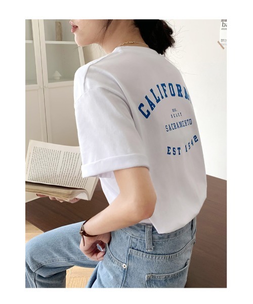 MAISON BREEZE（メゾンブリーズ）の「【MAISON BREEZE】THE WEST プリントロゴTシャツ（Tシャツ/カットソー・レディース・ホワイト/イエロー・FREE）」の6枚目の写真