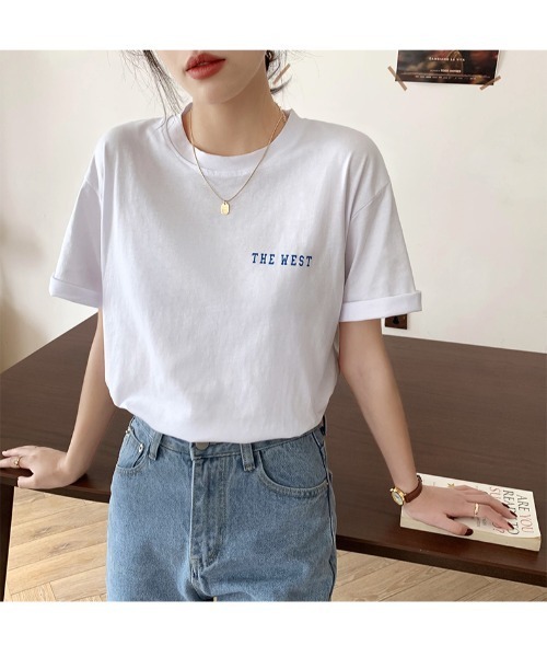 MAISON BREEZE（メゾンブリーズ）の「【MAISON BREEZE】THE WEST プリントロゴTシャツ（Tシャツ/カットソー・レディース・ホワイト/イエロー・FREE）」の7枚目の写真