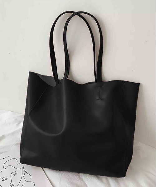 MAISON BREEZE(メゾンブリーズ)の「【MAISON BREEZE】フェイクレザーエコバッグ スタンダート KNF ※(ショルダーバッグ・レディース・ブラウン/ホワイト/ブラック/イエロー・FREE)」の3枚目の写真