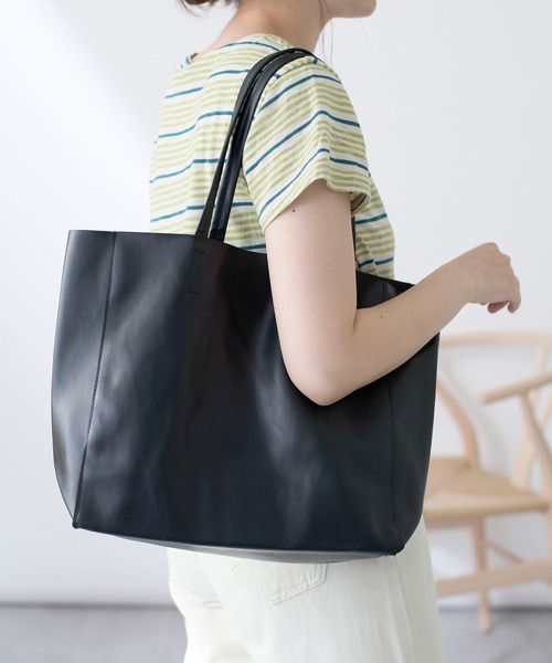 MAISON BREEZE(メゾンブリーズ)の「【MAISON BREEZE】フェイクレザーエコバッグ スタンダート KNF ※(ショルダーバッグ・レディース・ブラウン/ホワイト/ブラック/イエロー・FREE)」の22枚目の写真