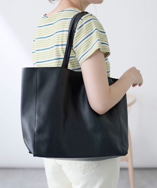 MAISON BREEZE(メゾンブリーズ)の「【MAISON BREEZE】フェイクレザーエコバッグ スタンダート KNF ※(ショルダーバッグ・レディース・ブラウン/ホワイト/ブラック/イエロー・FREE)」の20枚目の写真