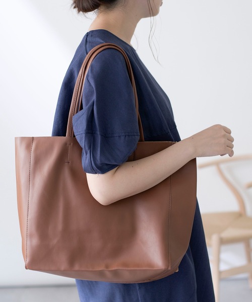 MAISON BREEZE(メゾンブリーズ)の「【MAISON BREEZE】フェイクレザーエコバッグ スタンダート KNF ※(ショルダーバッグ・レディース・ブラウン/ホワイト/ブラック/イエロー・FREE)」の10枚目の写真