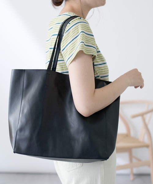 MAISON BREEZE(メゾンブリーズ)の「【MAISON BREEZE】フェイクレザーエコバッグ スタンダート KNF ※(ショルダーバッグ・レディース・ブラウン/ホワイト/ブラック/イエロー・FREE)」の21枚目の写真