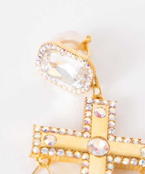 Romansual（ロマンシュアル）の「Romansual/ビジュークロスイヤリング（イヤリング・レディース・オフホワイト/ブルー・FREE）」の10枚目の写真