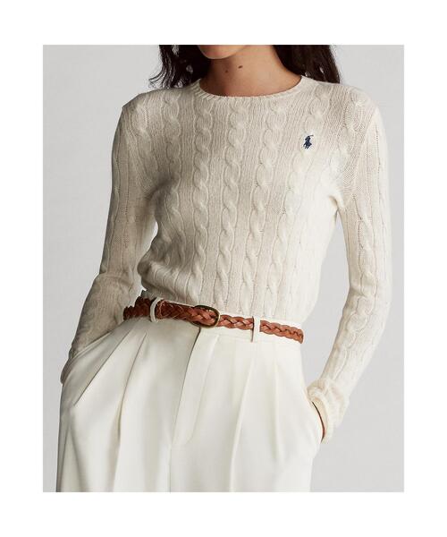 POLO RALPH LAUREN(ポロ ラルフ ローレン)の「ケーブル ウール クルーネック セーター(ニット/セーター・レディース・ナチュラル・XL/S/XS/L/M)」の4枚目の写真