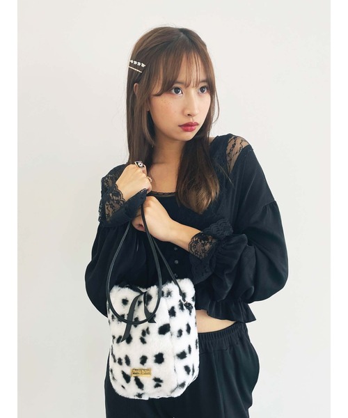 Honey Salon（ハニーサロン）の「ファーミニポシェット（ショルダーバッグ・レディース・ラベンダー/ブラウン/ホワイト・FREE）」の11枚目の写真