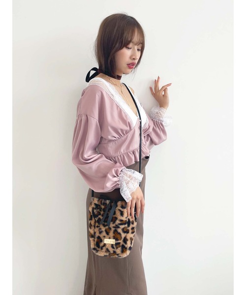 Honey Salon（ハニーサロン）の「ファーミニポシェット（ショルダーバッグ・レディース・ラベンダー/ブラウン/ホワイト・FREE）」の20枚目の写真