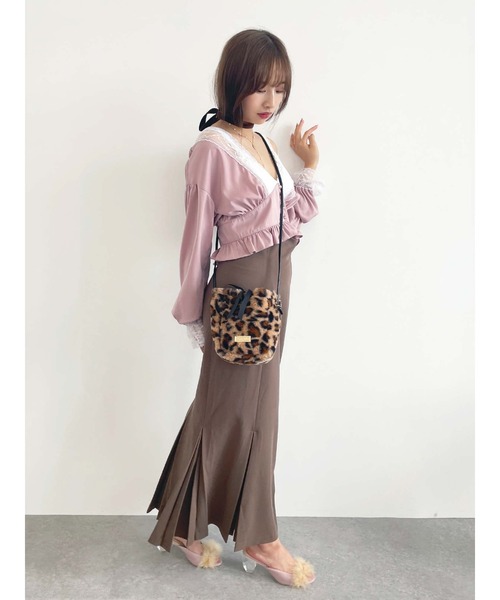 Honey Salon（ハニーサロン）の「ファーミニポシェット（ショルダーバッグ・レディース・ラベンダー/ブラウン/ホワイト・FREE）」の7枚目の写真