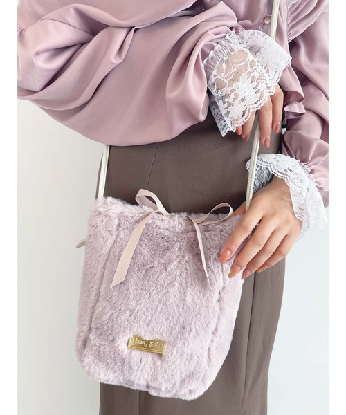 Honey Salon（ハニーサロン）の「ファーミニポシェット（ショルダーバッグ・レディース・ラベンダー/ブラウン/ホワイト・FREE）」の9枚目の写真