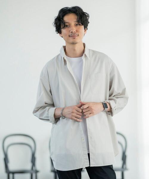 coen(コーエン)の「ポプリン起毛ビッグシャツ(シャツ/ブラウス・メンズ・ライトグレー/ホワイト/オリーブ・LARGE/SMALL/MEDIUM/X-LARGE)」の3枚目の写真