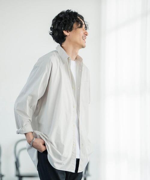 coen(コーエン)の「ポプリン起毛ビッグシャツ(シャツ/ブラウス・メンズ・ライトグレー/ホワイト/オリーブ・LARGE/SMALL/MEDIUM/X-LARGE)」の8枚目の写真