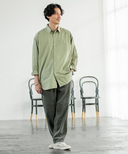 coen(コーエン)の「ポプリン起毛ビッグシャツ(シャツ/ブラウス・メンズ・ライトグレー/ホワイト/オリーブ・LARGE/SMALL/MEDIUM/X-LARGE)」の16枚目の写真