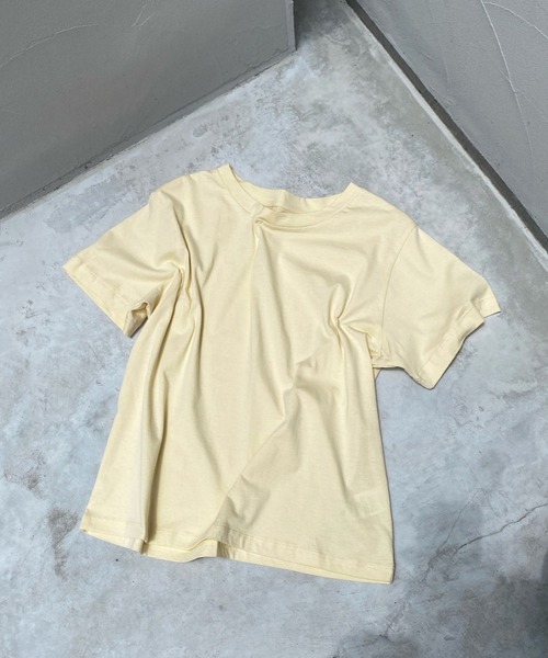 DouDou(ドゥドゥ)の「オーガニックコットン半袖クルーTシャツ(Tシャツ/カットソー・レディース・ブラック/イエロー/チャコールグレー/オフホワイト・FREE)」の15枚目の写真