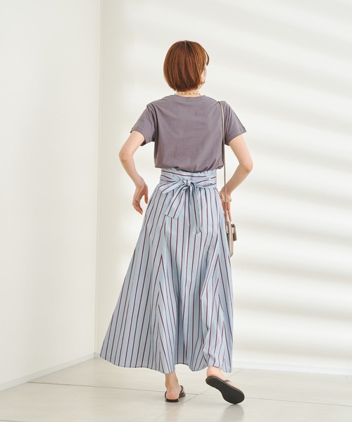 DouDou(ドゥドゥ)の「オーガニックコットン半袖クルーTシャツ(Tシャツ/カットソー・レディース・ブラック/イエロー/チャコールグレー/オフホワイト・FREE)」の16枚目の写真