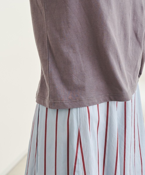 DouDou(ドゥドゥ)の「オーガニックコットン半袖クルーTシャツ(Tシャツ/カットソー・レディース・ブラック/イエロー/チャコールグレー/オフホワイト・FREE)」の12枚目の写真