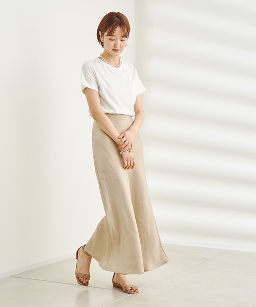 DouDou(ドゥドゥ)の「オーガニックコットン半袖クルーTシャツ(Tシャツ/カットソー・レディース・ブラック/イエロー/チャコールグレー/オフホワイト・FREE)」の10枚目の写真