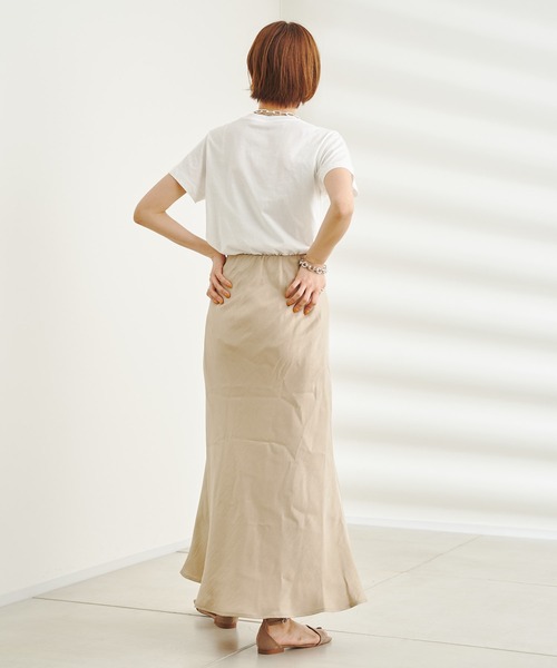 DouDou(ドゥドゥ)の「オーガニックコットン半袖クルーTシャツ(Tシャツ/カットソー・レディース・ブラック/イエロー/チャコールグレー/オフホワイト・FREE)」の14枚目の写真