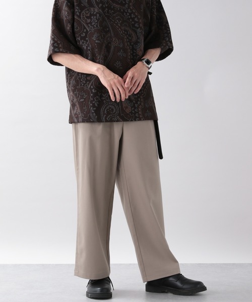 RAGEBLUE（レイジブルー）の「TRストレッチ/タックワイドパンツ/956091（スラックス・メンズ・ブラック/ダークブラウン/ベージュ/パープル/ブルー/グリーン/その他4・SMALL/MEDIUM/LARGE）」の8枚目の写真