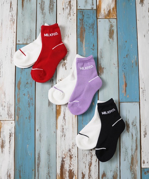 MILKFED.（ミルクフェド）の「MILKFED.  MIDDLE SOCKS SET（ソックス/靴下・レディース・ライトパープル/ブラック/レッド・ONE SIZE）」の14枚目の写真