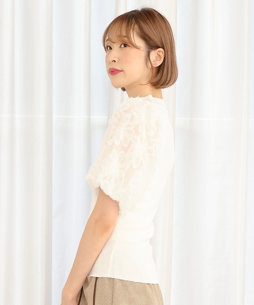 TITTY&CO.（ティティーアンドコー）の「【TITTY&CO.】フェザースリーブニットトップス（ニット/セーター・レディース・ブラック/オフホワイト・FREE）」の10枚目の写真